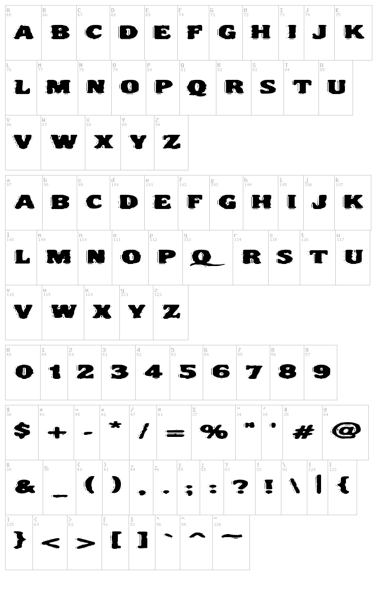 VTC Night of the dead corrupt font map
